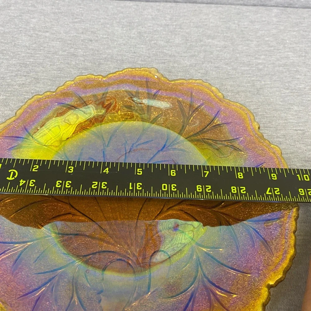 Vintage Indiana Glass Marigold Carnival Glass Platter 10